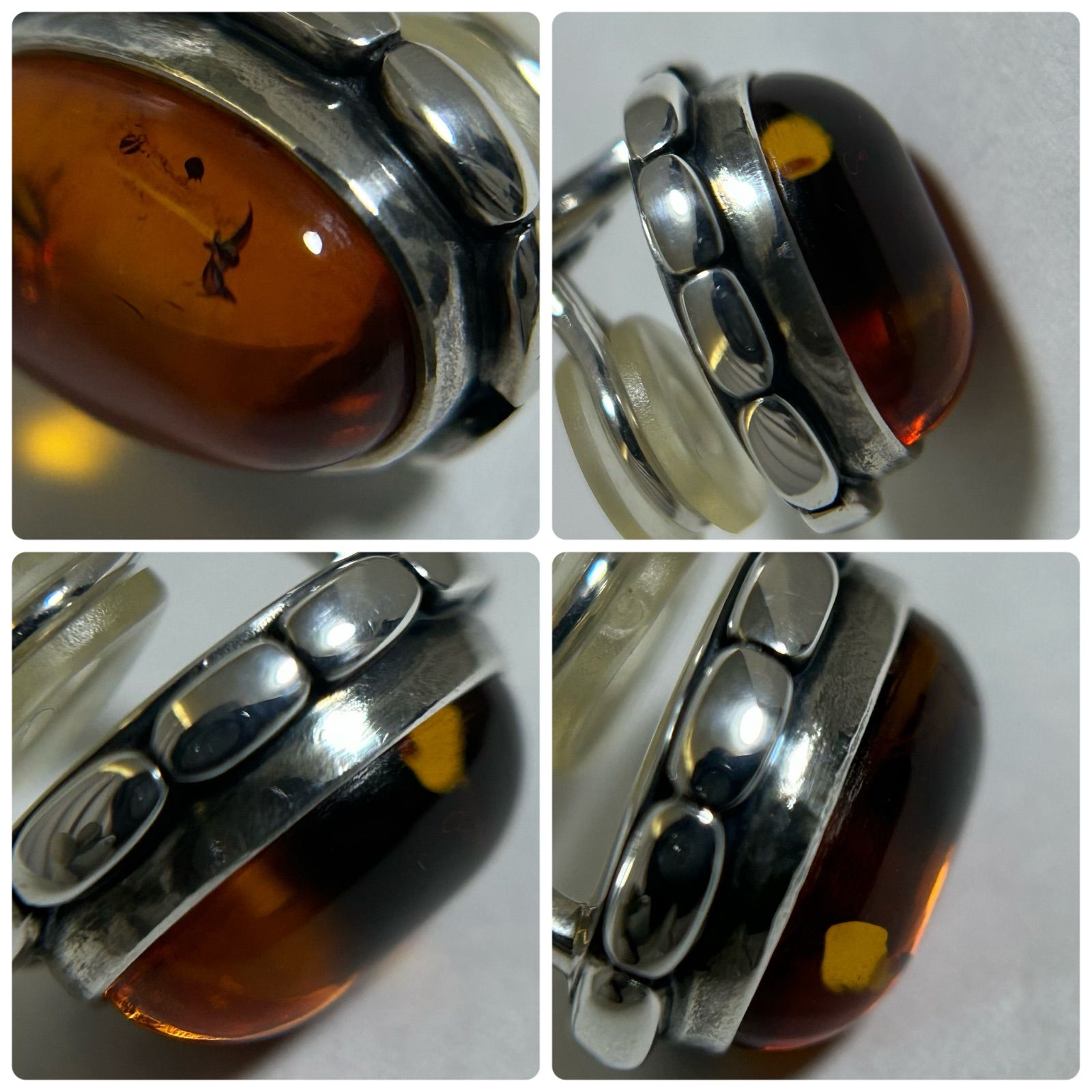 ジョージジェンセン 未使用イヤーピアス2001年琥珀アンバー ピアス 2001イヤーピアス 琥珀アンバー 琥珀ピアス（バルティック