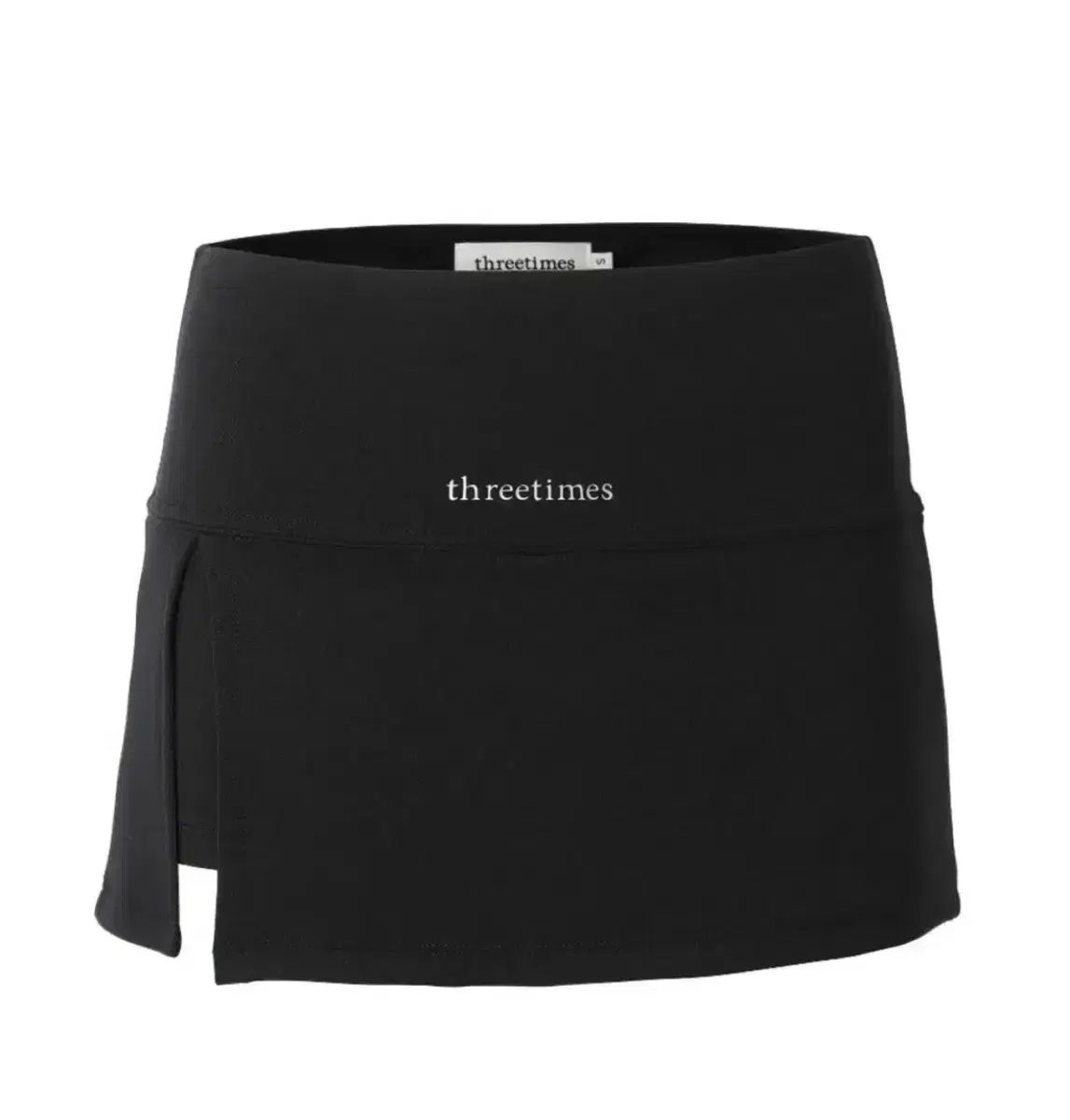 スリータイムズ アスレチック スリット スカート ブラック