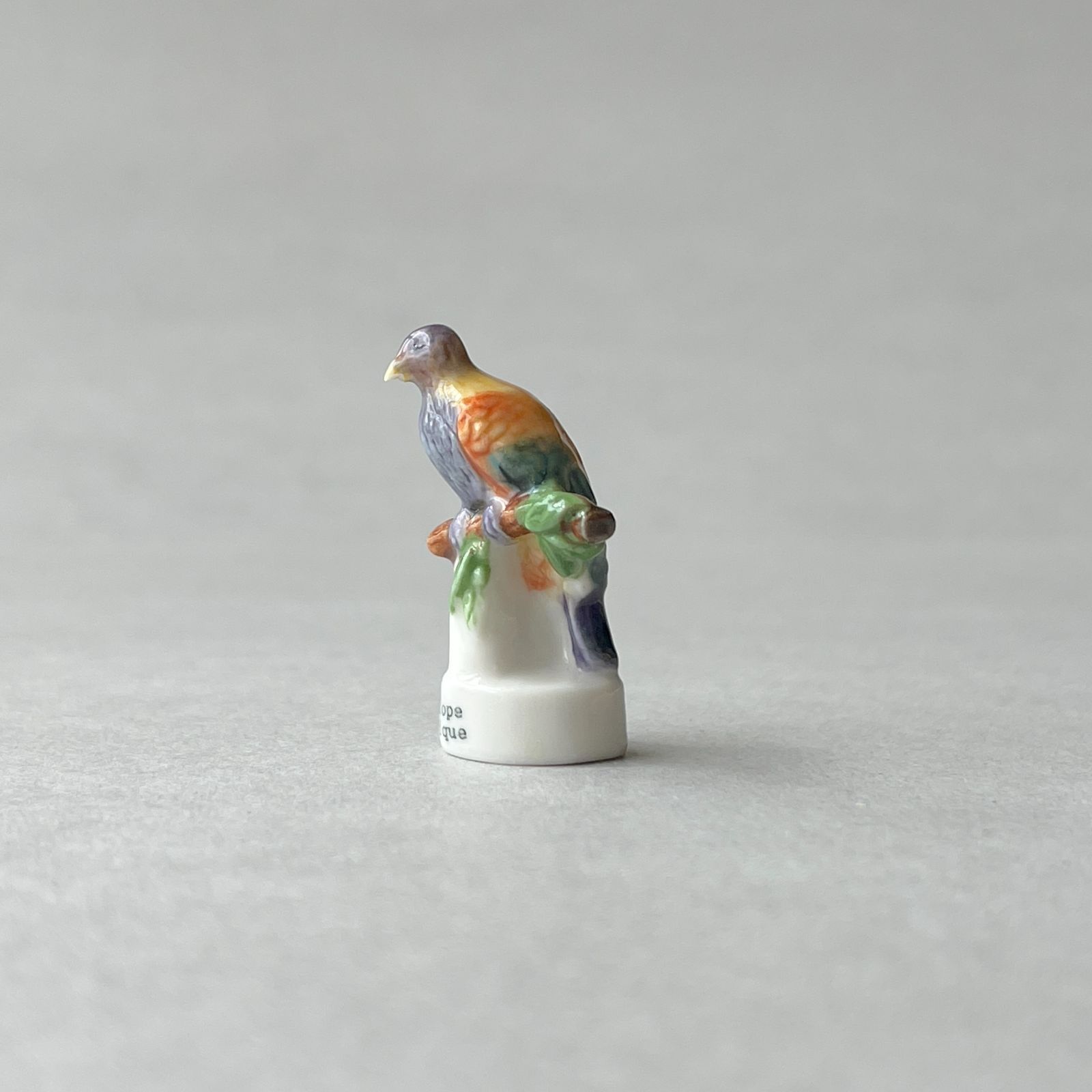 フェーヴ ワープーアオバト 鳥 フランス フェーブ ミニチュア陶器