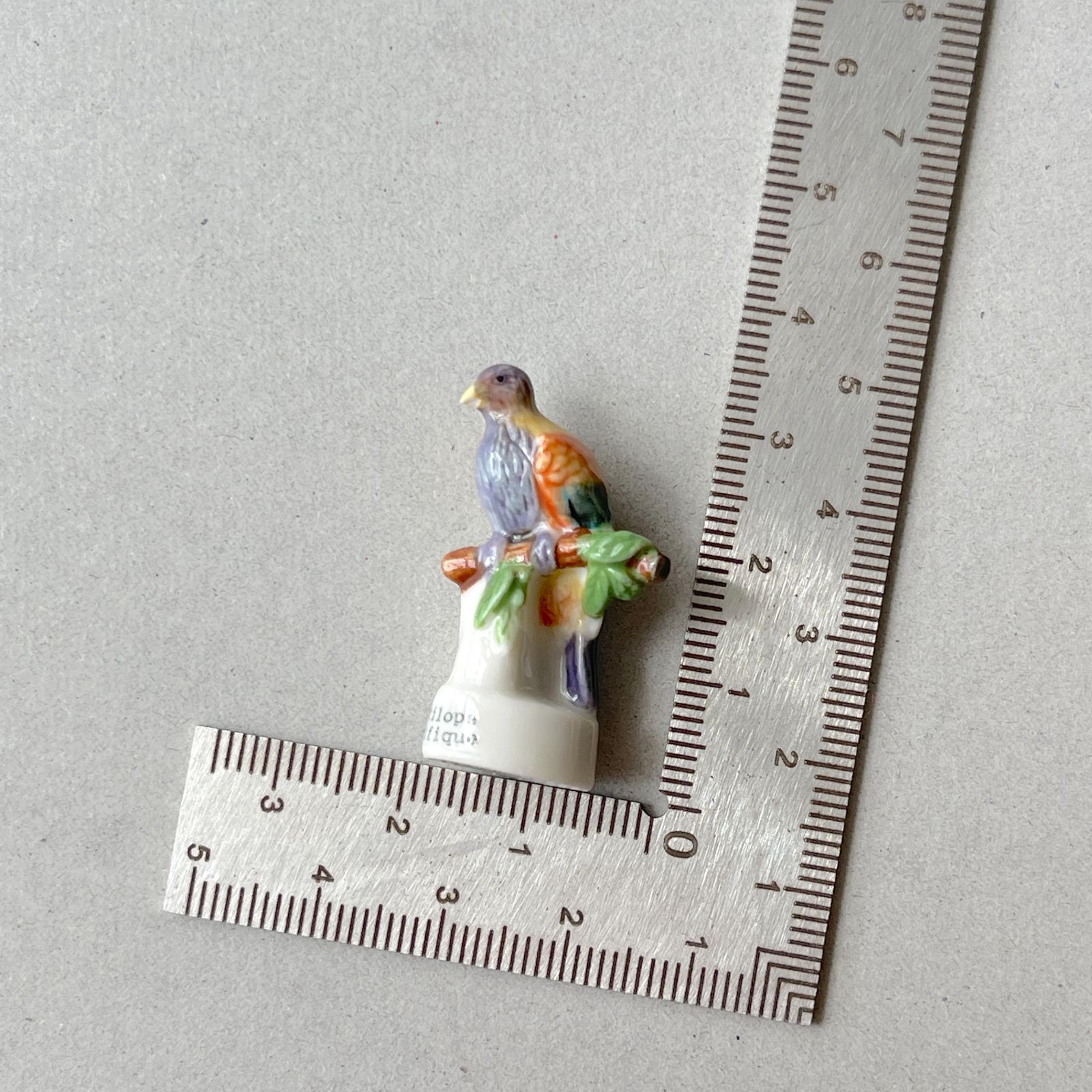 フェーヴ ワープーアオバト 鳥 フランス フェーブ ミニチュア陶器