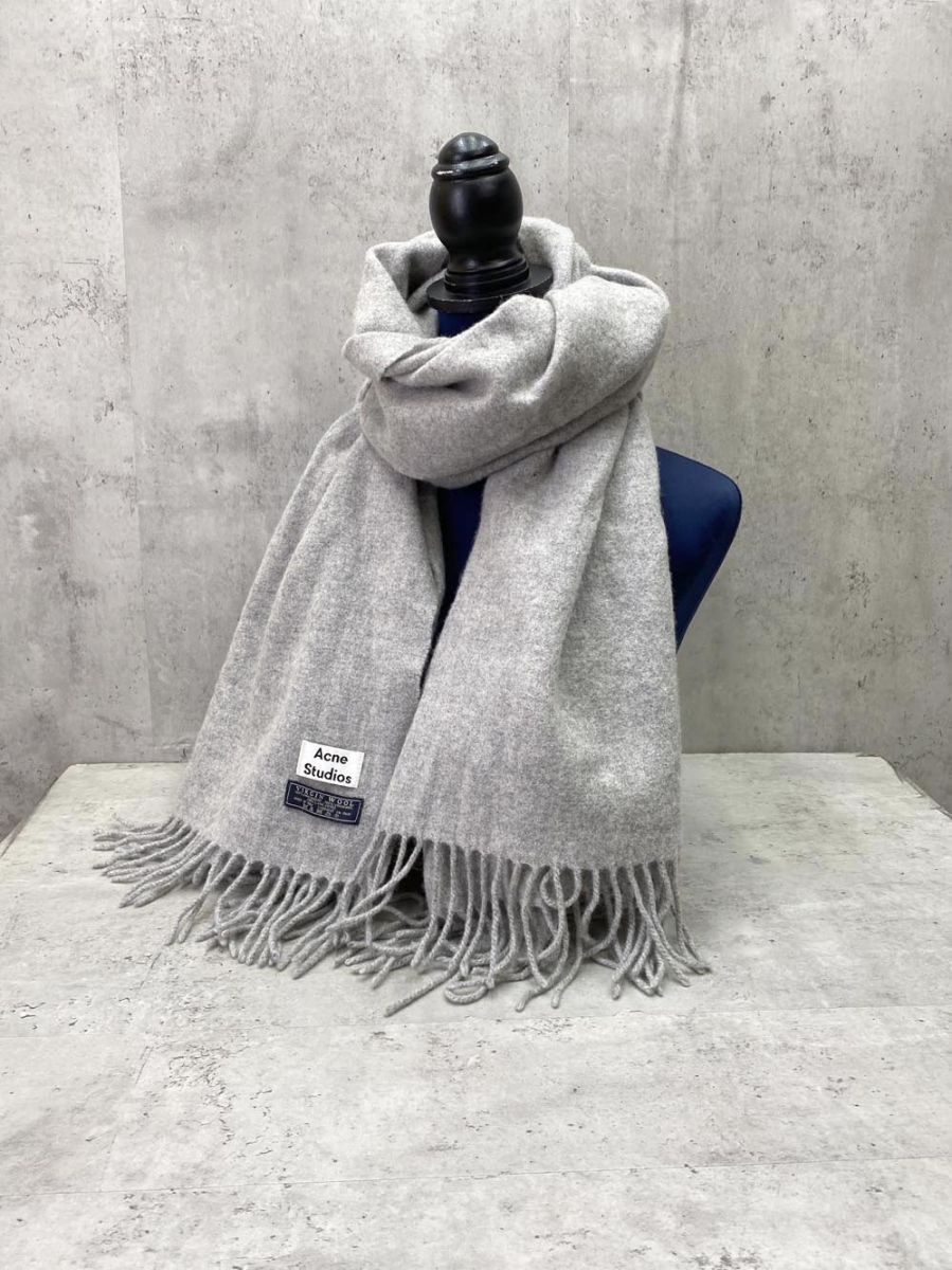 ACNE STUDIOS アクネストゥディオズ 大判マフラー ストール グレー レディース