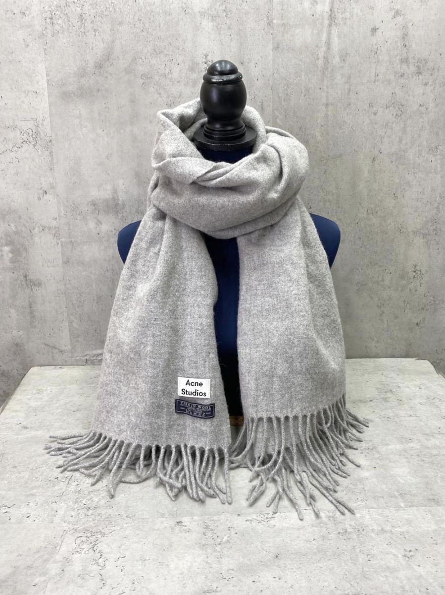 ACNE STUDIOS アクネストゥディオズ 大判マフラー ストール グレー レディース