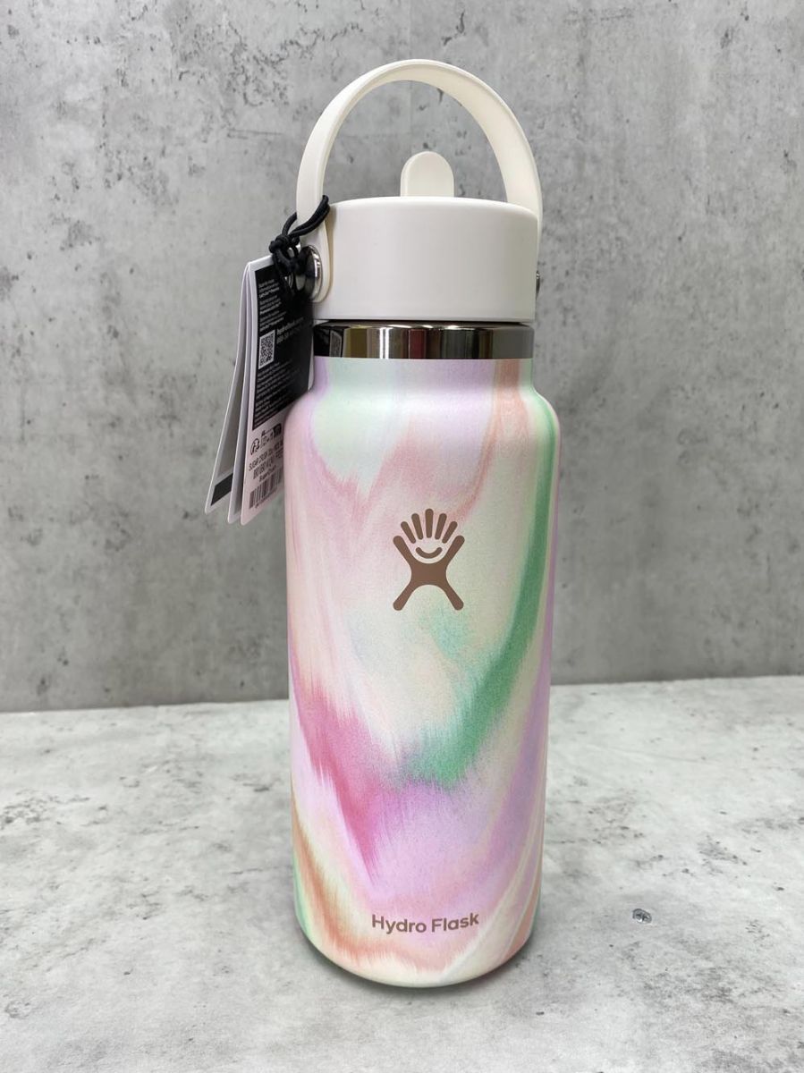 Hydro Flask ハイドロフラスク SUGAR CRUSH 32 oz ワイドマウスフレックスストロー ステンレス製携帯用魔法瓶 水筒 カラフル レディース