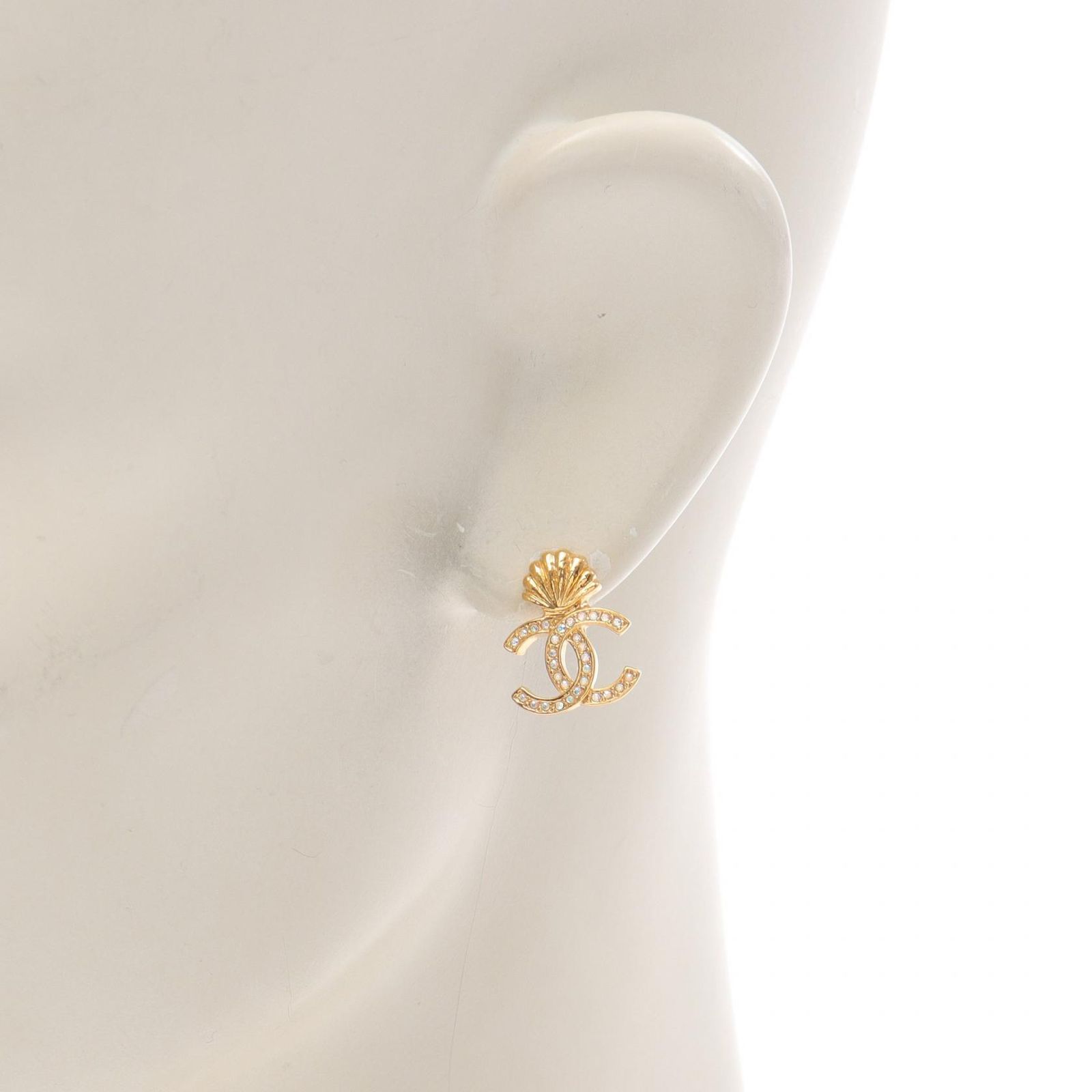 シャネル CHANEL ピアス ココマーク シェル ゴールド GP（ゴールド