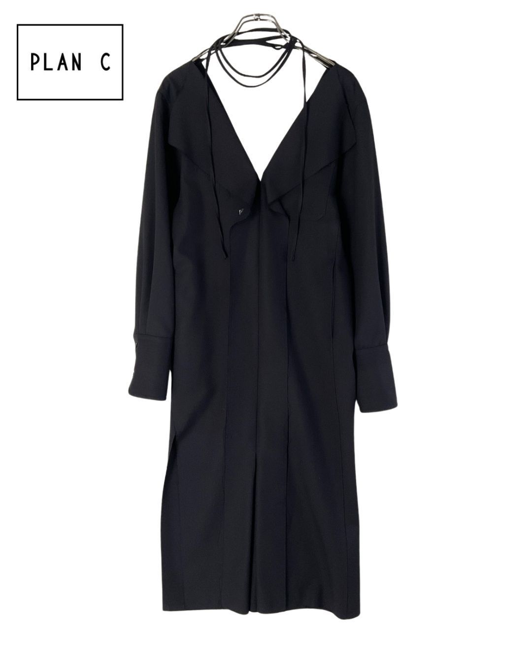 PLAN C プランシー ホルターネックオープンドレス ワンピース 36 ブラック げ交渉