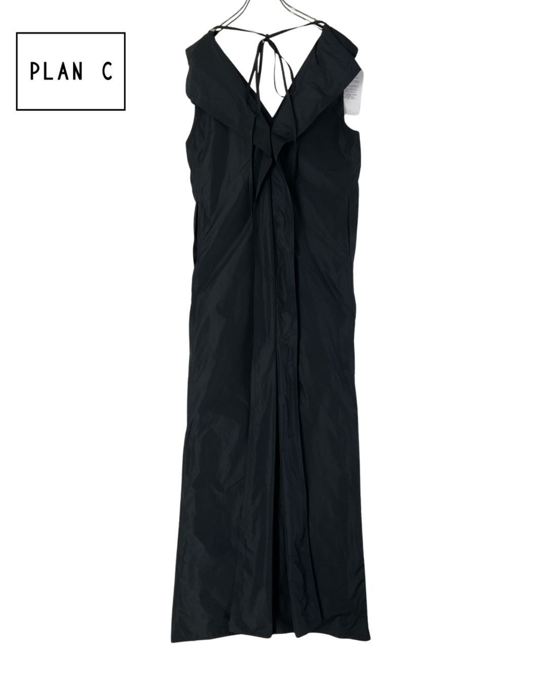 PLAN C プランシー ホルターネックドレープノースリーブワンピース 38 ブラック げ交渉