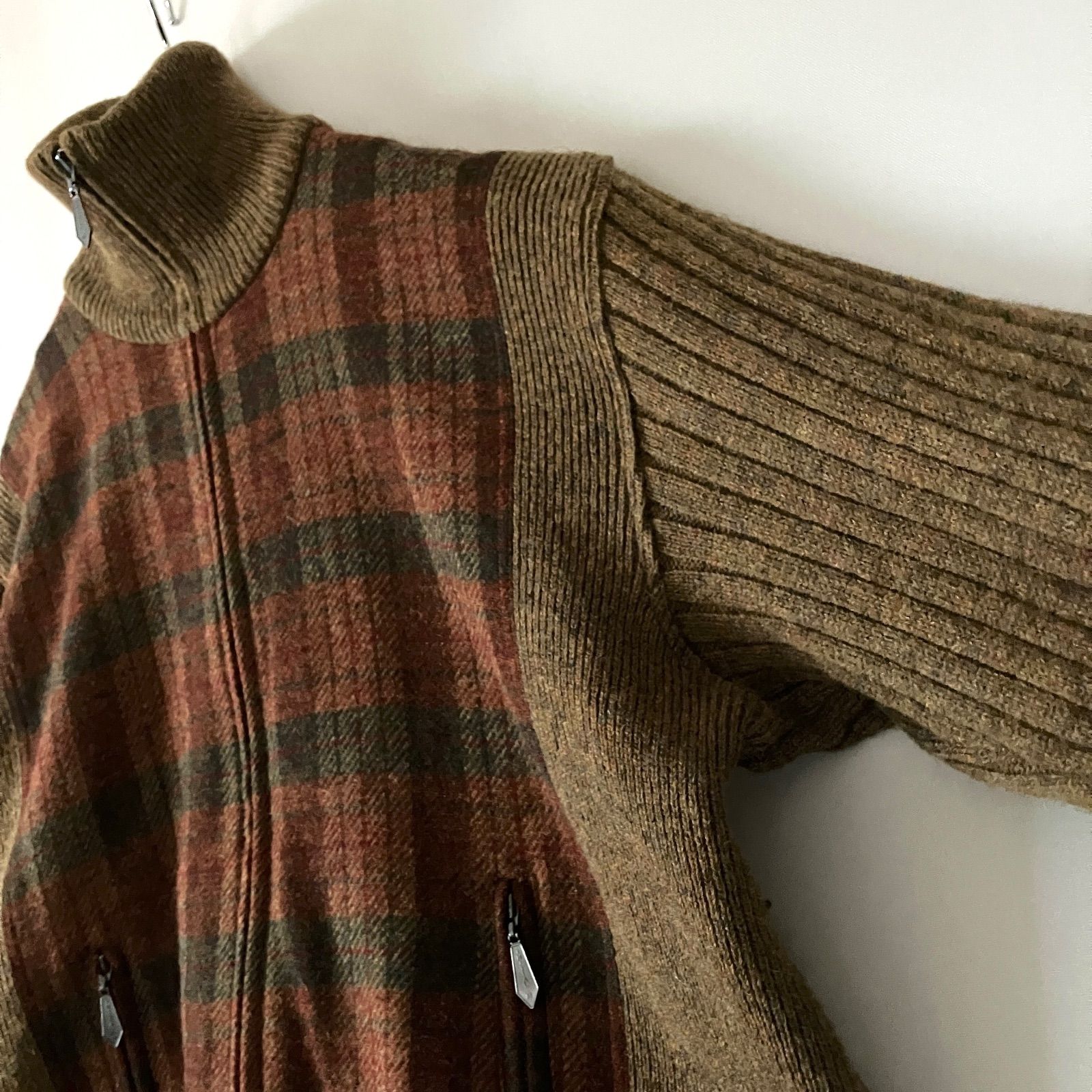 Karl Helmut カールヘルム☆ドライバーズニット☆チェック柄☆ブラウン