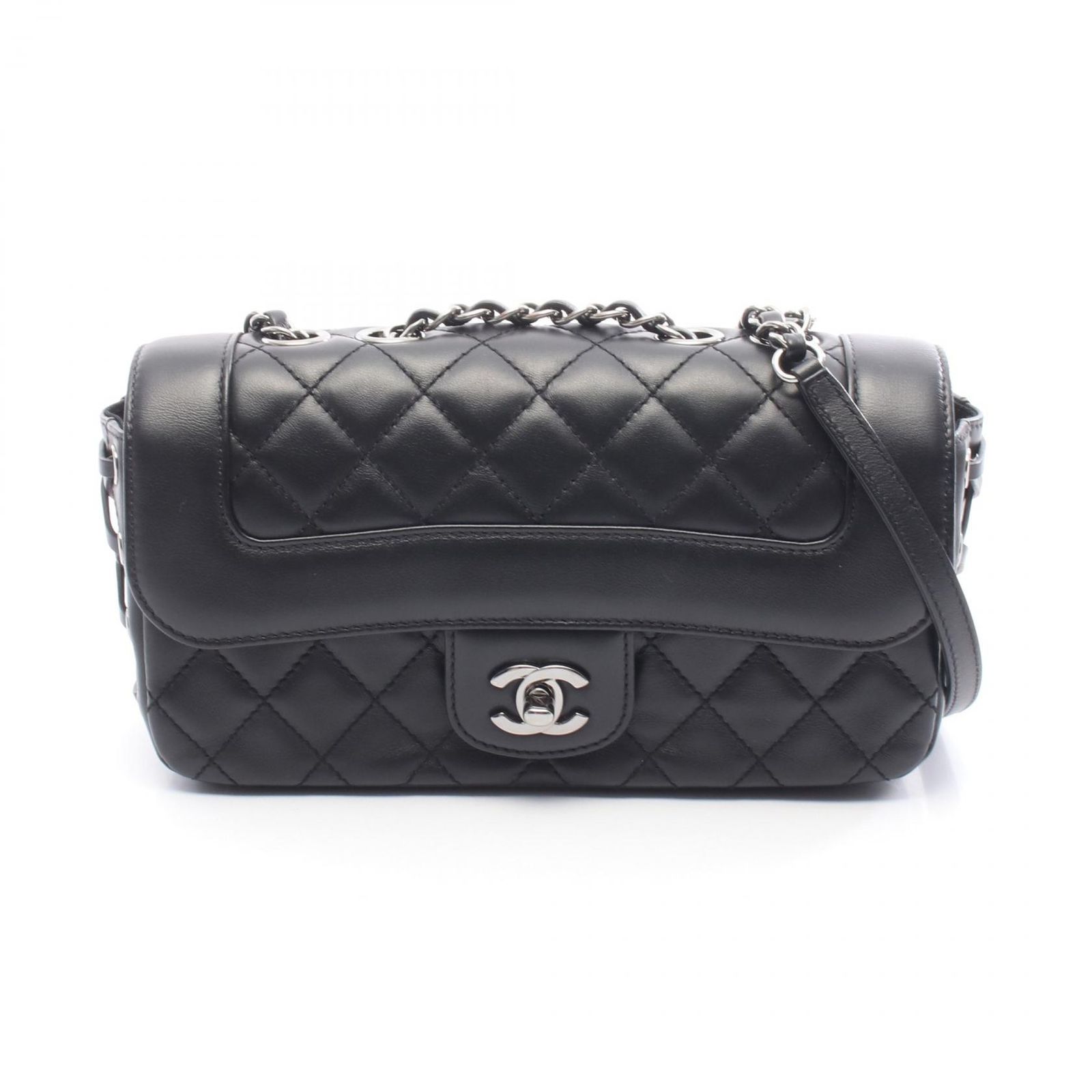 シャネル CHANEL ショルダーバッグ マトラッセ ブラック レザー