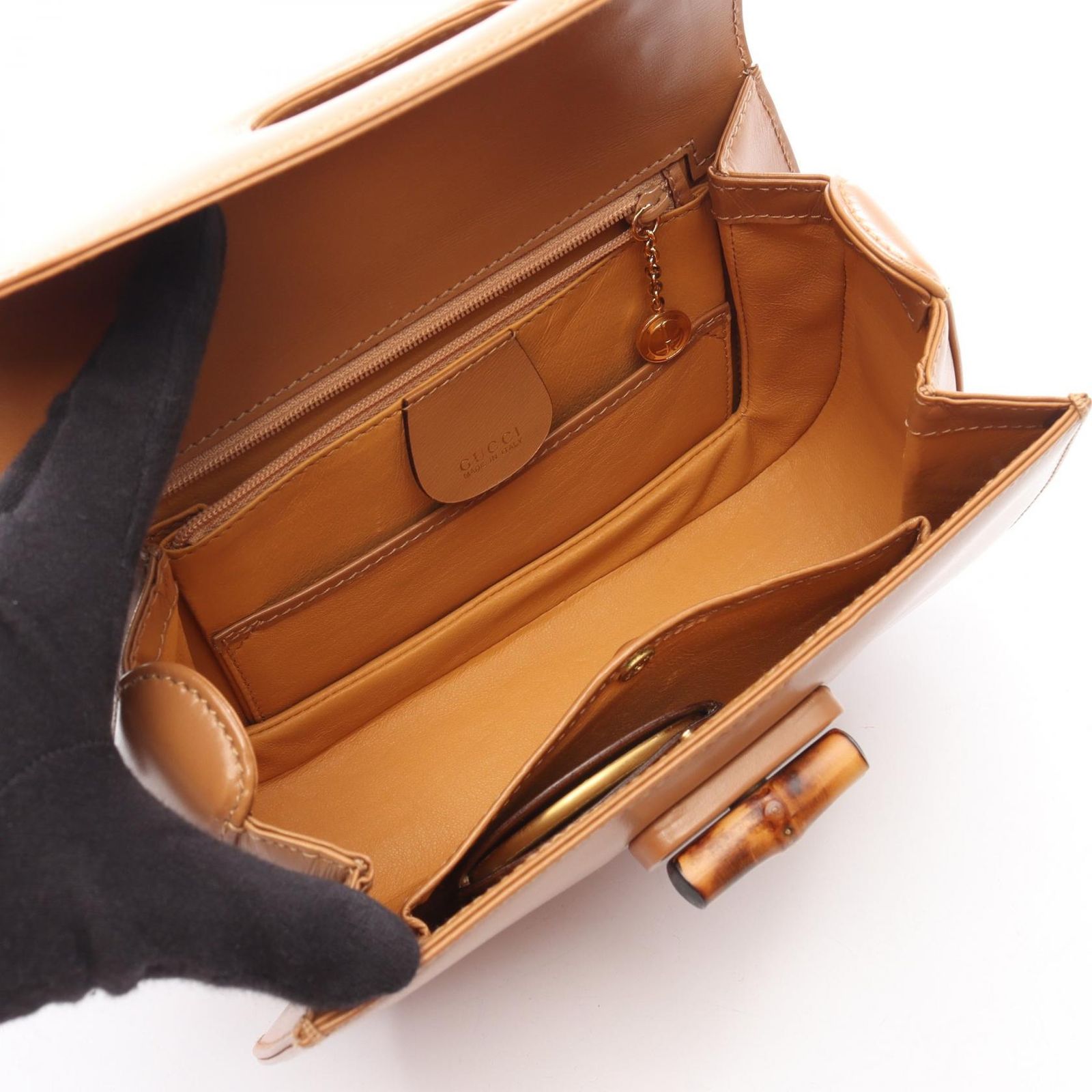 グッチ GUCCI ハンドバッグ バンブー 00020460188 キャメル レザー