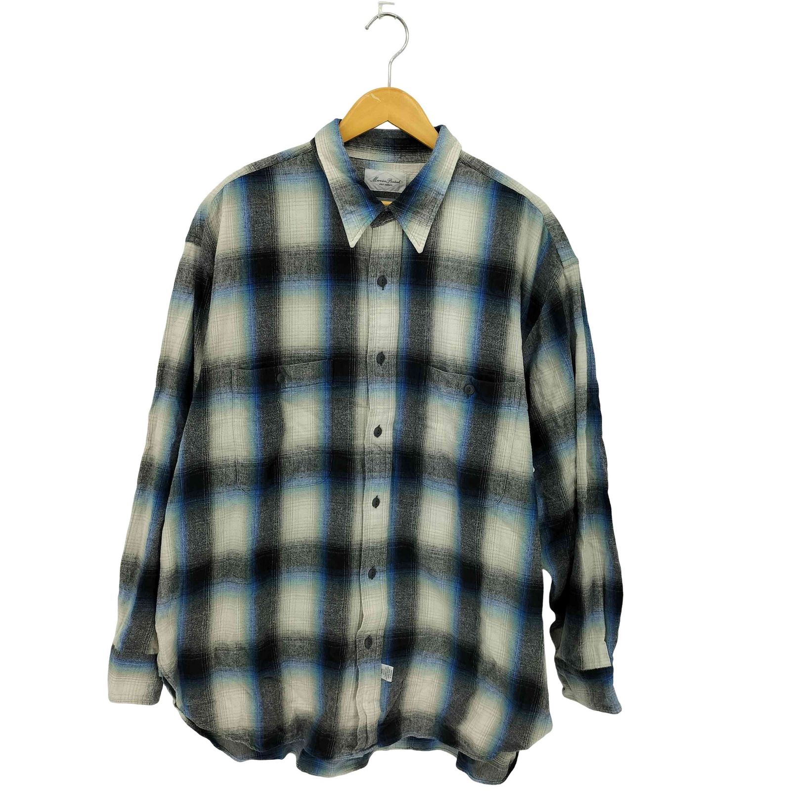 マーヴィンポンティアック Marvine Pontiak Military SH ルーズシルエット ネル チェックシャツ メンズ