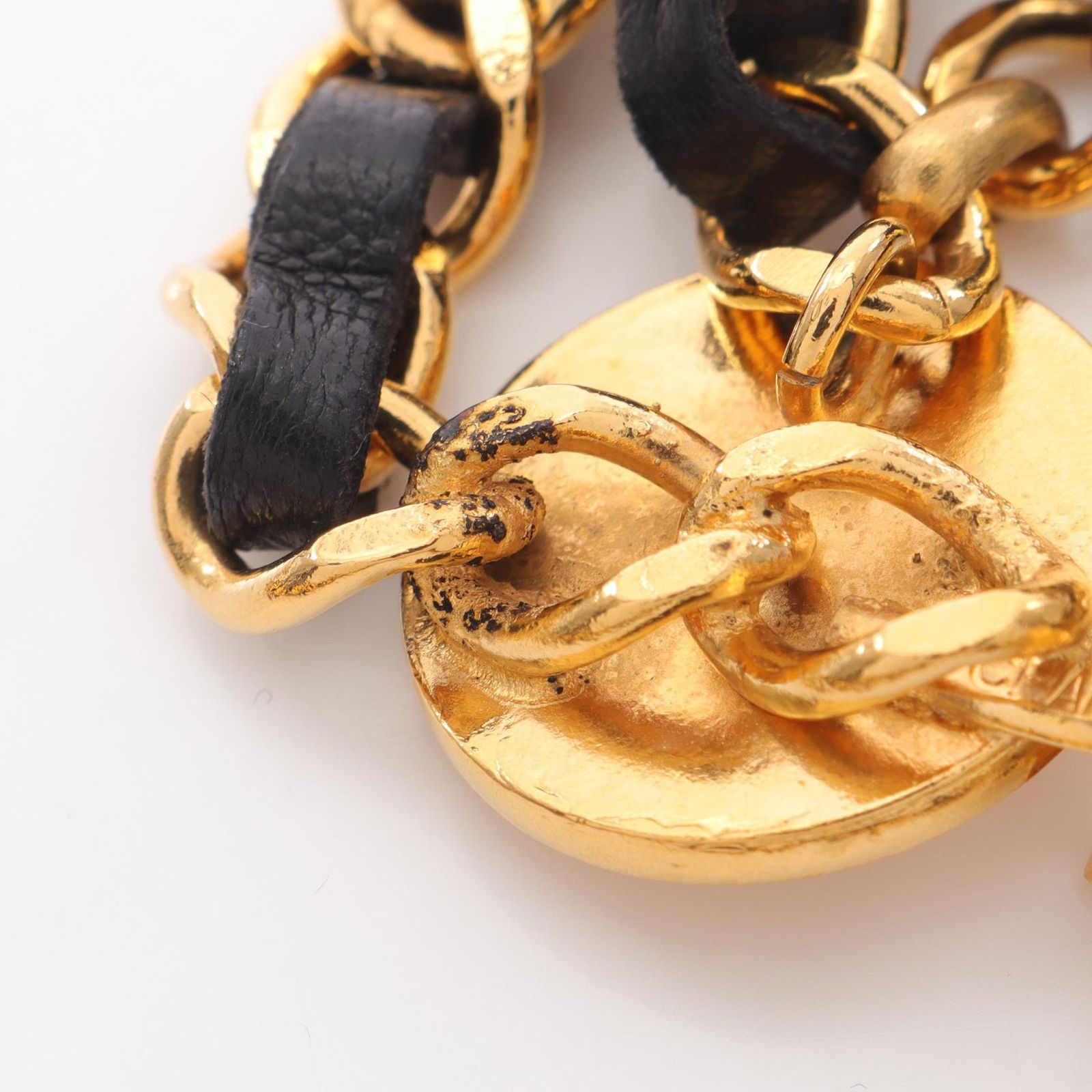 シャネル CHANEL ベルト ココマーク チェーンベルト レザー チェーン