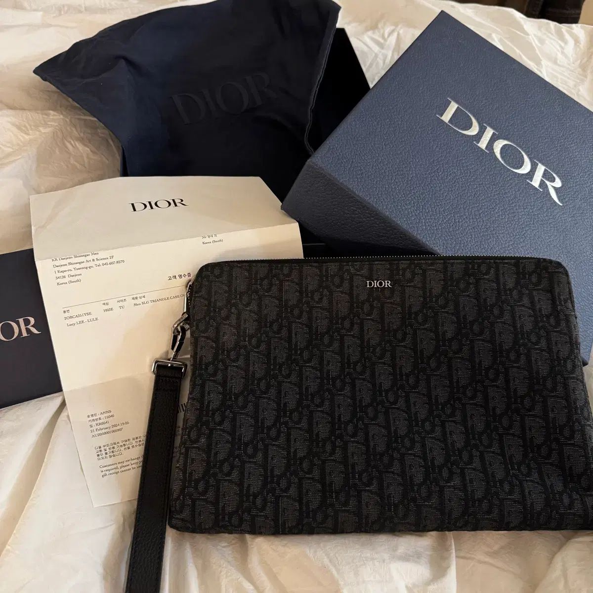 ディオール オブリーク アイパッド クラッチバッグ ブラック