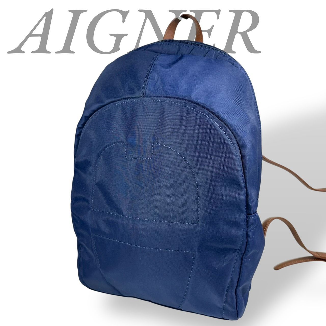 B4227】 AIGNER アイグナー リュック バックパック ネイビー ナイロン 