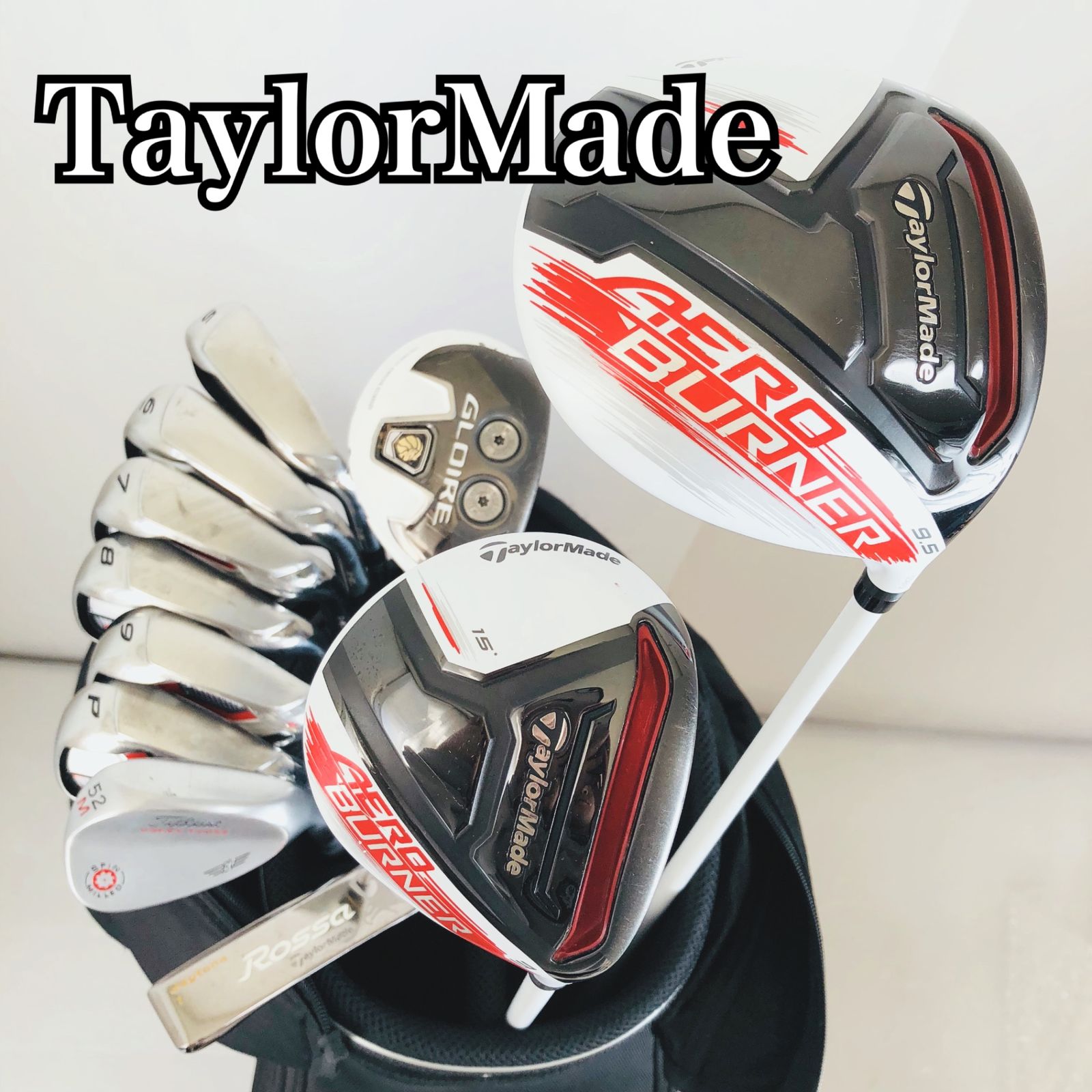 TaylorMade テーラーメイド エアロ バーナー メンズ ゴルフ クラブ セット 入門 バッグ付き フルセット 右利き パター付 11 Y 31