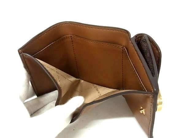  MICHAEL KORS マイケルコース PVC×レザー 三つ折り 財布 ウォレット 札入れ 小銭入れ レディース ブラウン系 FS 7357 その他 小物