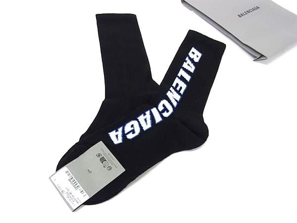 バレンシアガ コットン71％ ナイロン26％ ソックス 靴下 表記サイズ L ブラック系 ホワイト系 FU 6884