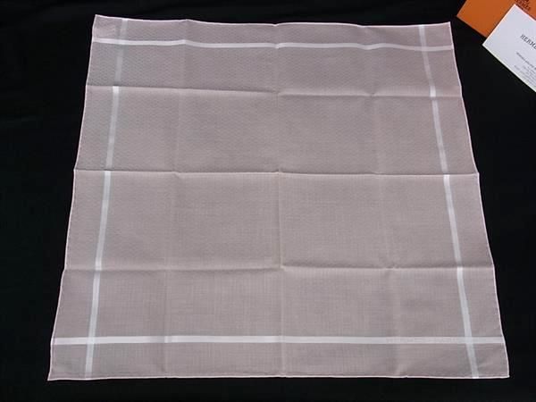 HERMES エルメス H柄 コットン ハンカチーフ ポケットチーフ レディース ピンク系 FU 6943