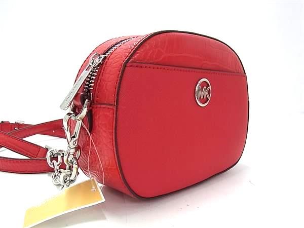 MICHAEL KORS マイケルコース JET SET GLAM レザー ショルダーバッグ 斜め掛けかばん レッド系 BP 6391