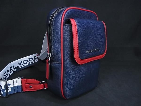 MICHAEL KORS マイケルコース COOPER レザー クロスボディ ボディバッグ メンズ ネイビー系 BP 6392