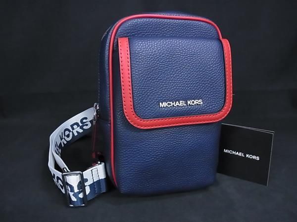 MICHAEL KORS マイケルコース COOPER レザー クロスボディ ボディバッグ メンズ ネイビー系 BP 6392