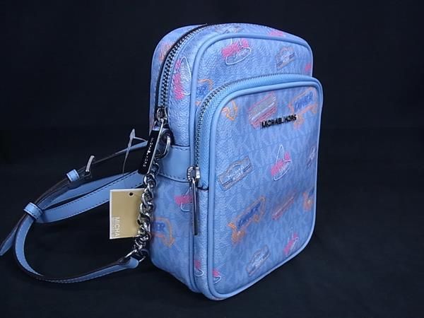 MICHAEL KORS マイケルコース JET SET TRAVEL MK柄 PVC ショルダーバッグ 斜め掛け ブルー系 BP 6394