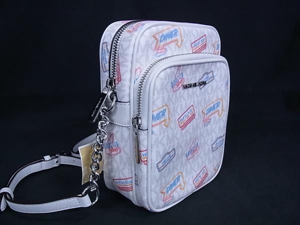 MICHAEL KORS マイケルコース JET SET TRAVEL MK柄 PVC ショルダーバッグ 斜め掛け ホワイト系 BP 6395