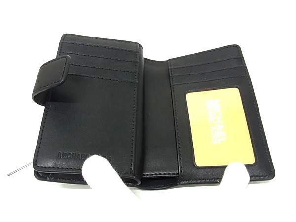  MICHAEL KORS マイケルコース JET SET TRAVEL MK柄 PVC 二つ折り 財布 ウォレット ブラック系 BP 6411 その他 小物