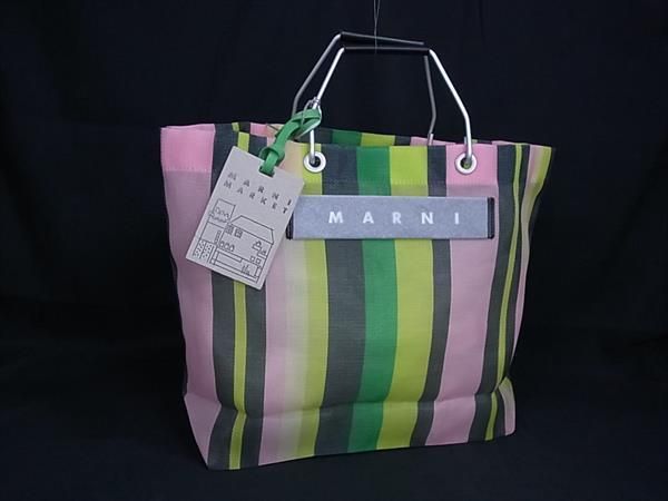 MARNI マルニ マーケット フラワーカフェ ナイロン ハンドバッグ トートバッグ レディース マルチ BP 6419