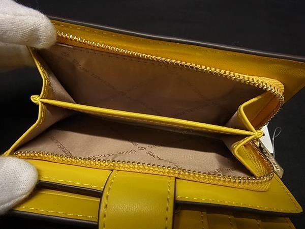  MICHAEL KORS マイケルコース JET SET TRAVEL MK柄 PVC 二つ折り 財布 ウォレット イエロー系 BP 6422 その他 小物