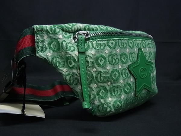 GUCCI グッチ チルドレンズ シェリーライン キャンバス ウエストバッグ ウエストポーチ グリーン系 BP 6474