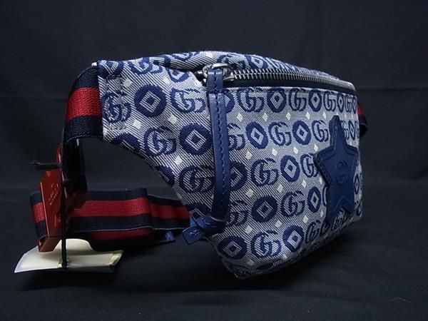 GUCCI グッチ チルドレンズ シェリーライン キャンバス ウエストバッグ ウエストポーチ ブルー系 BP 6471