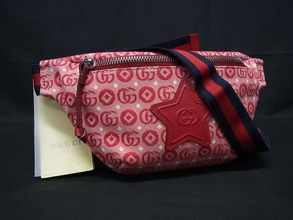 GUCCI グッチ チルドレンズ シェリーライン キャンバス ウエストバッグ ウエストポーチ レッド系 BP 6469