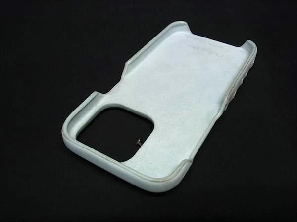 ChristianDior クリスチャンディオール レディディオール カナージュ レザー iPhone 14 Pro スマホケース ライトブルー系 BS 1457