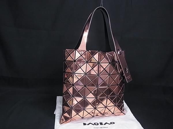 BAO ISSEY MIYAKE バオバオイッセイミヤケ プリズム プラチナム PVC ハンドバッグ トート ピンクゴールド系 FN 8606