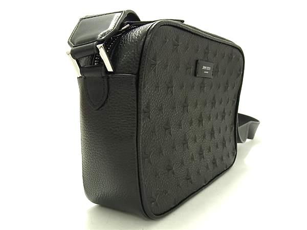 JIMMY CHOO ジミーチュウ ボックスカメラ スターエンボス レザー ショルダーバッグ ブラック系 FN 8610