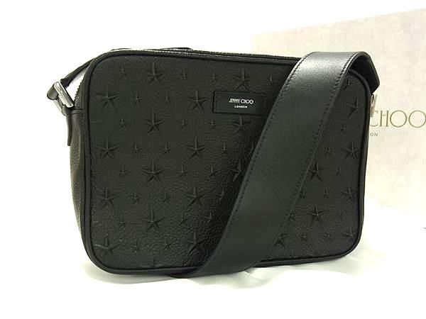 ■新品■未使用■ JIMMY CHOO ジミーチュウ ボックスカメラ スターエンボス レザー ショルダーバッグ ブラック系 FN8610 □新品□未使用□ JIMMY CHOO ジミーチュウ ボックスカメラ スター