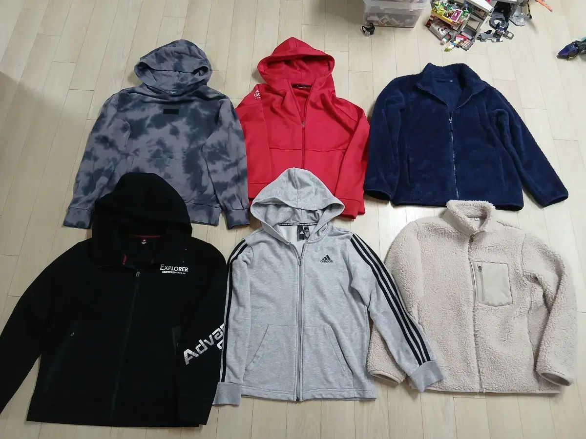 小学 男の子 UNIQLO adidas フリース フーディー ジップアップ 外衣 まとめ 6 pcs