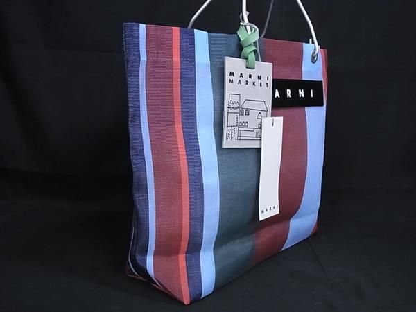 MARNI マルニ マーケット フラワーカフェ ナイロン ハンドバッグ トート レディース マルチ FN 8624