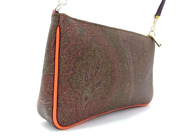 ETRO エトロ PVC ペイズリー柄 ショルダーバッグ 肩掛けかばん レディース ブラウン系 FN 8630