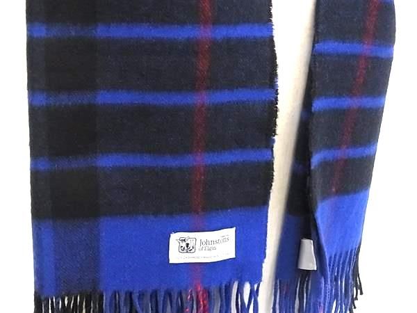 Johnstons of Elgin ジョンストンズ オブ エルガン カシミヤ マフラー ストール ショール 防寒具 ブルー系 FN 9482