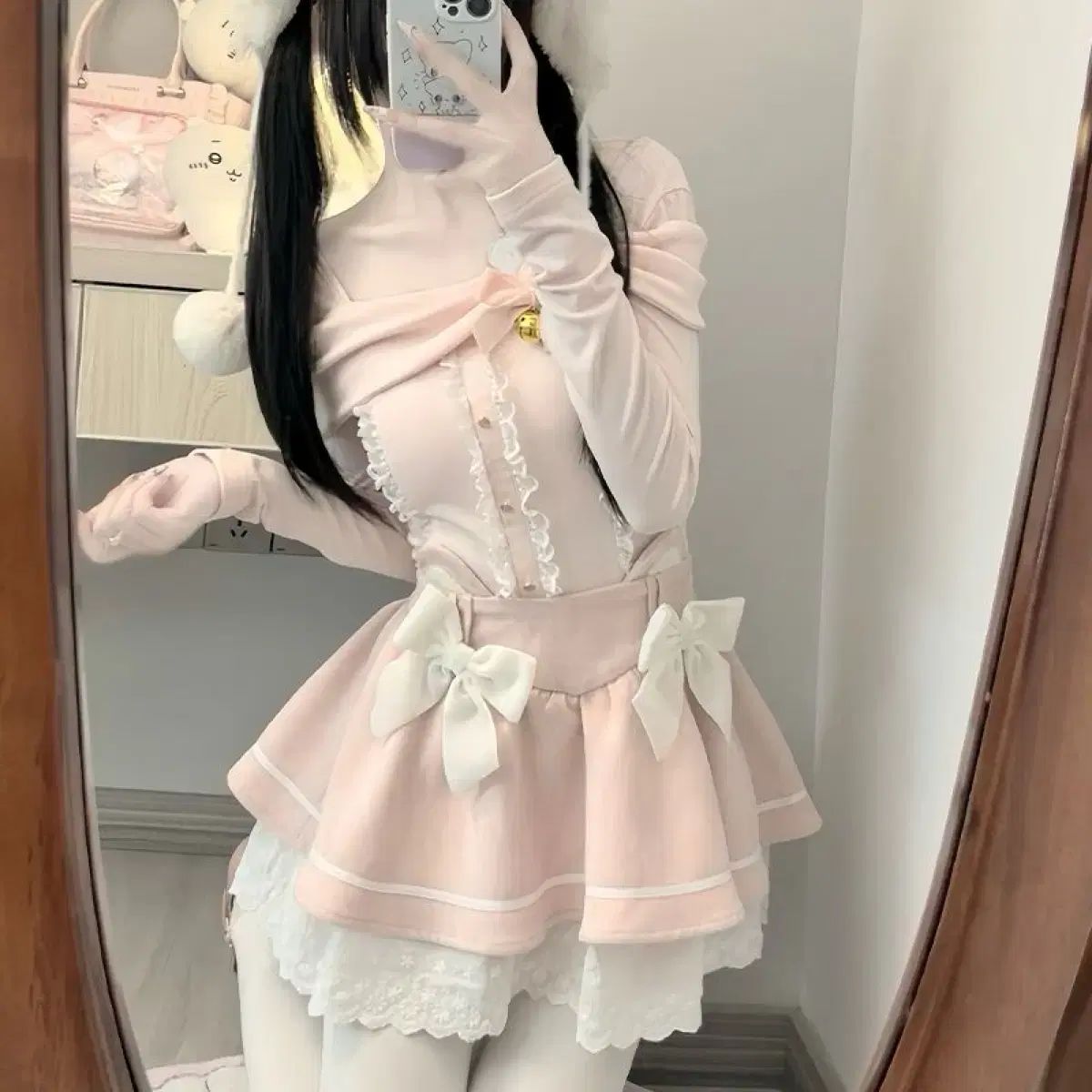 ロリータ スイート トップス ケーキ スカート レディース 耳 かわいい セットアップ