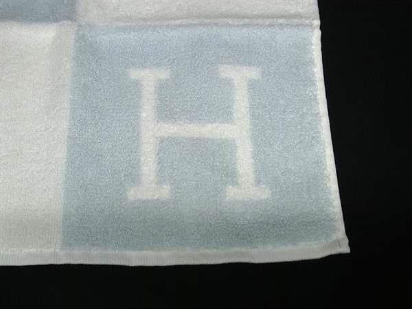  HERMES エルメス アヴァロン カレタオル コットン ハンドタオル フェイスタオル ブルー系×アイボリー系 FR 7503 その他 小物