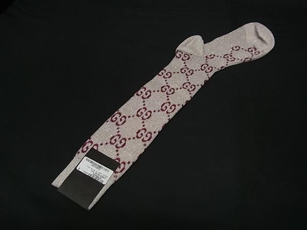  GUCCI グッチ 476525 GG柄 コットン×ナイロン ソックス 靴下 サイズS 8 18 20 グレー系×パープル系 FR 7653 その他 小物