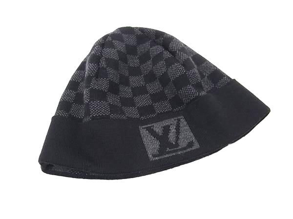 LOUIS VUITTON ルイヴィトンM 74197 ボネ プティ ダミエ ウール ニット帽 帽子 ブラック系 FR 7720