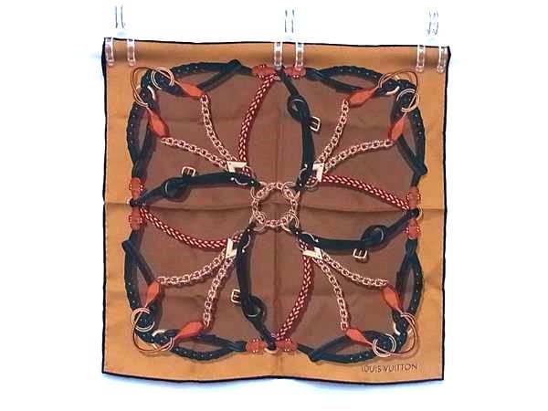 LOUIS VUITTON ルイヴィトン M 77348 モノグラム シルク カレバンダナハンドルミー スカーフ ブラウン系 FR 7760