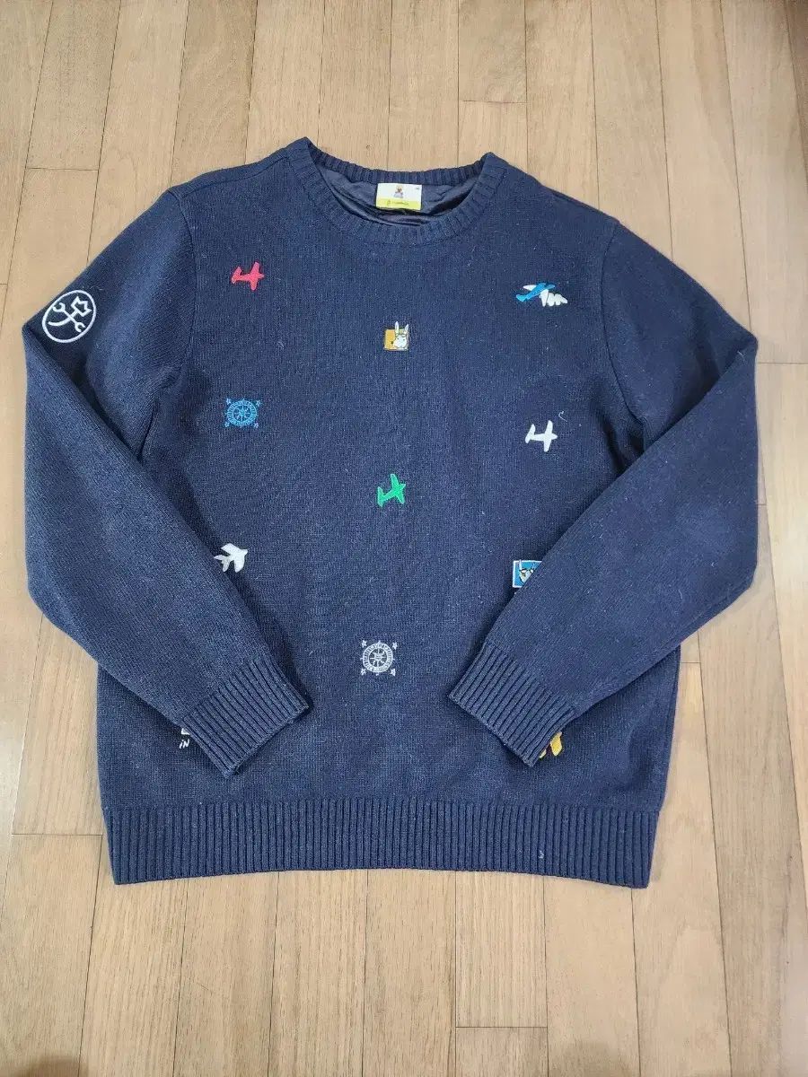 カステルバジャック ウール 防風 ニット 100 ネイビー