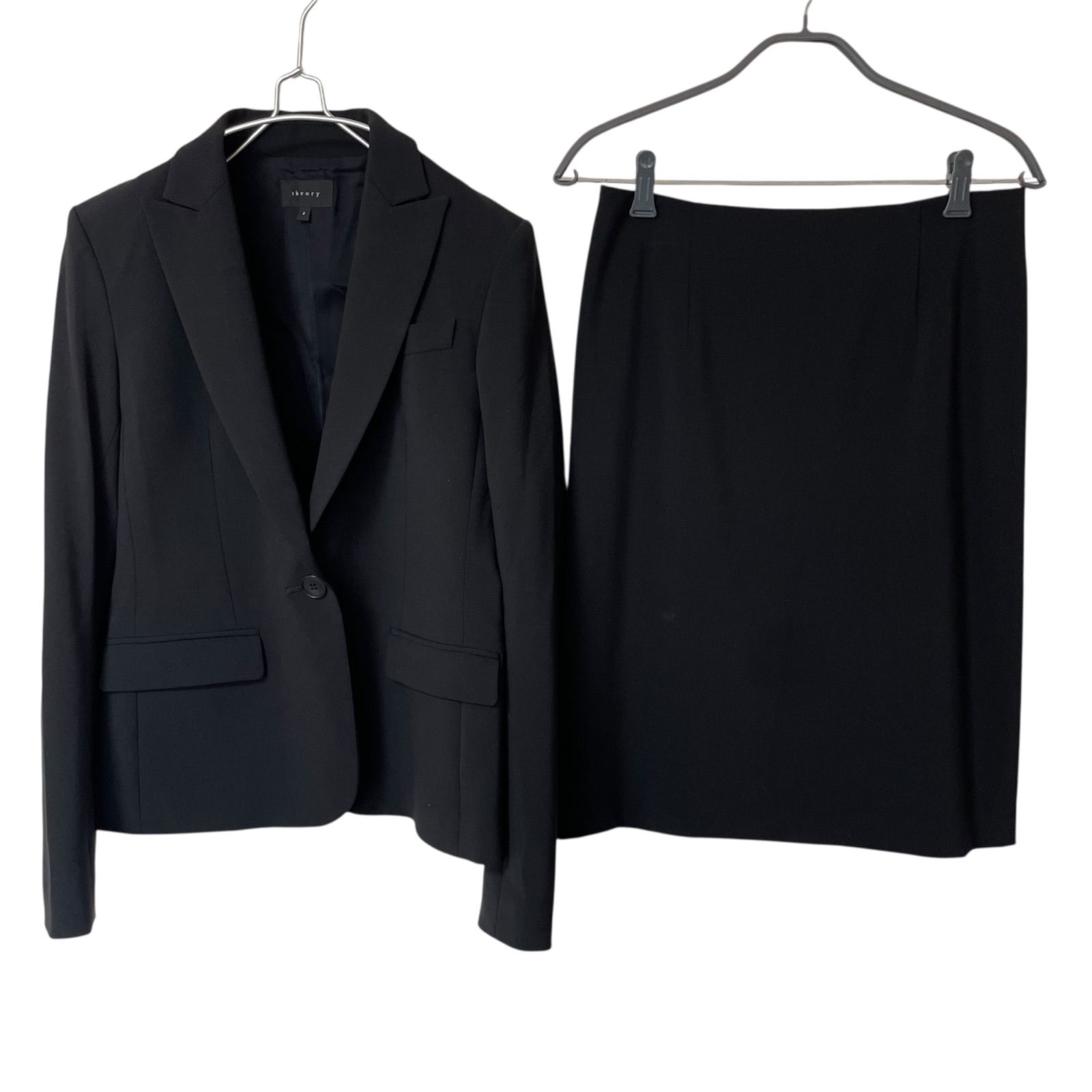 ZM1641【美品】theory セオリー スカートスーツ シングルボタン