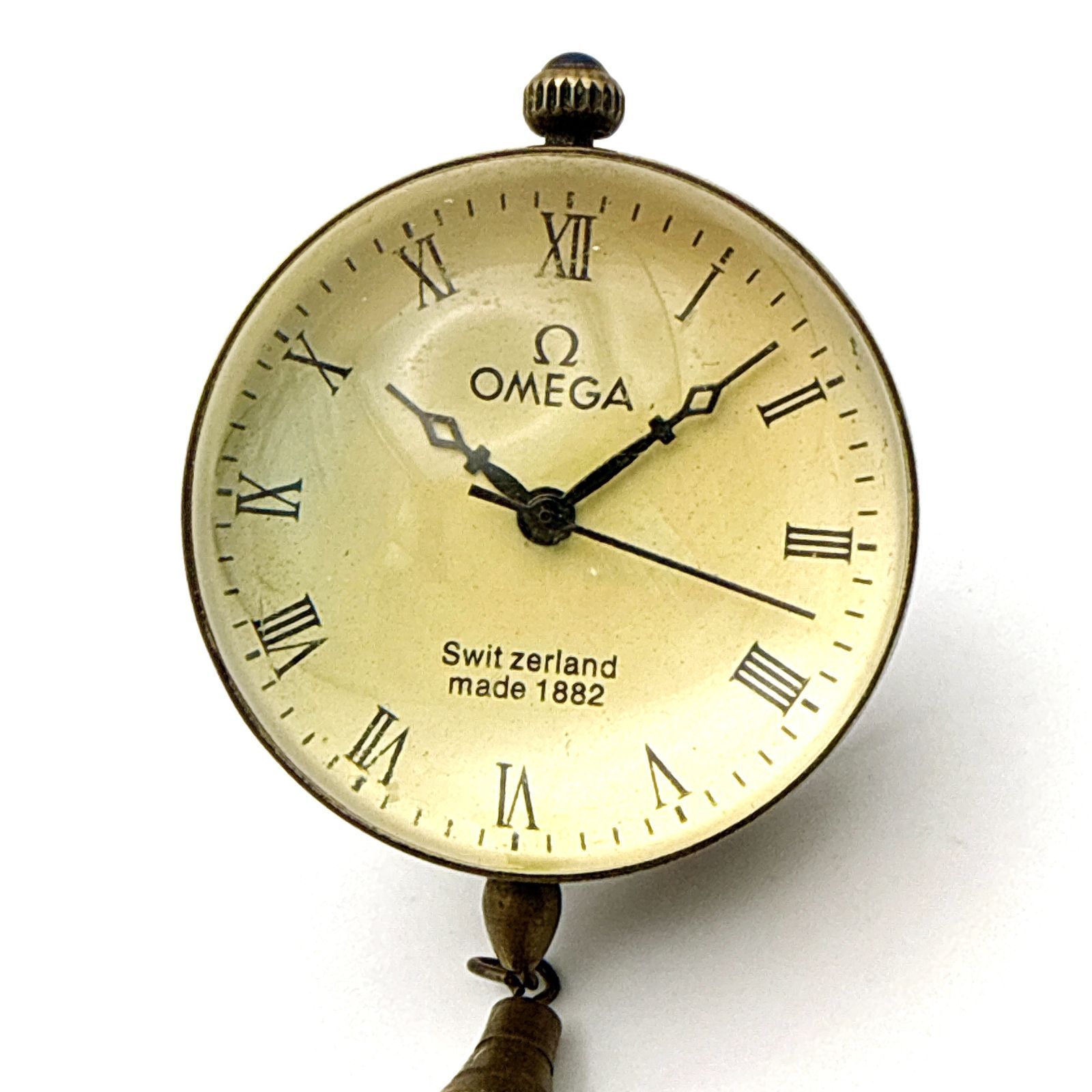 A 111 稼働 ヴィンテージ OMEGA クリスタルボール 手巻き機械式 懐中時計 ポケットウォッチ