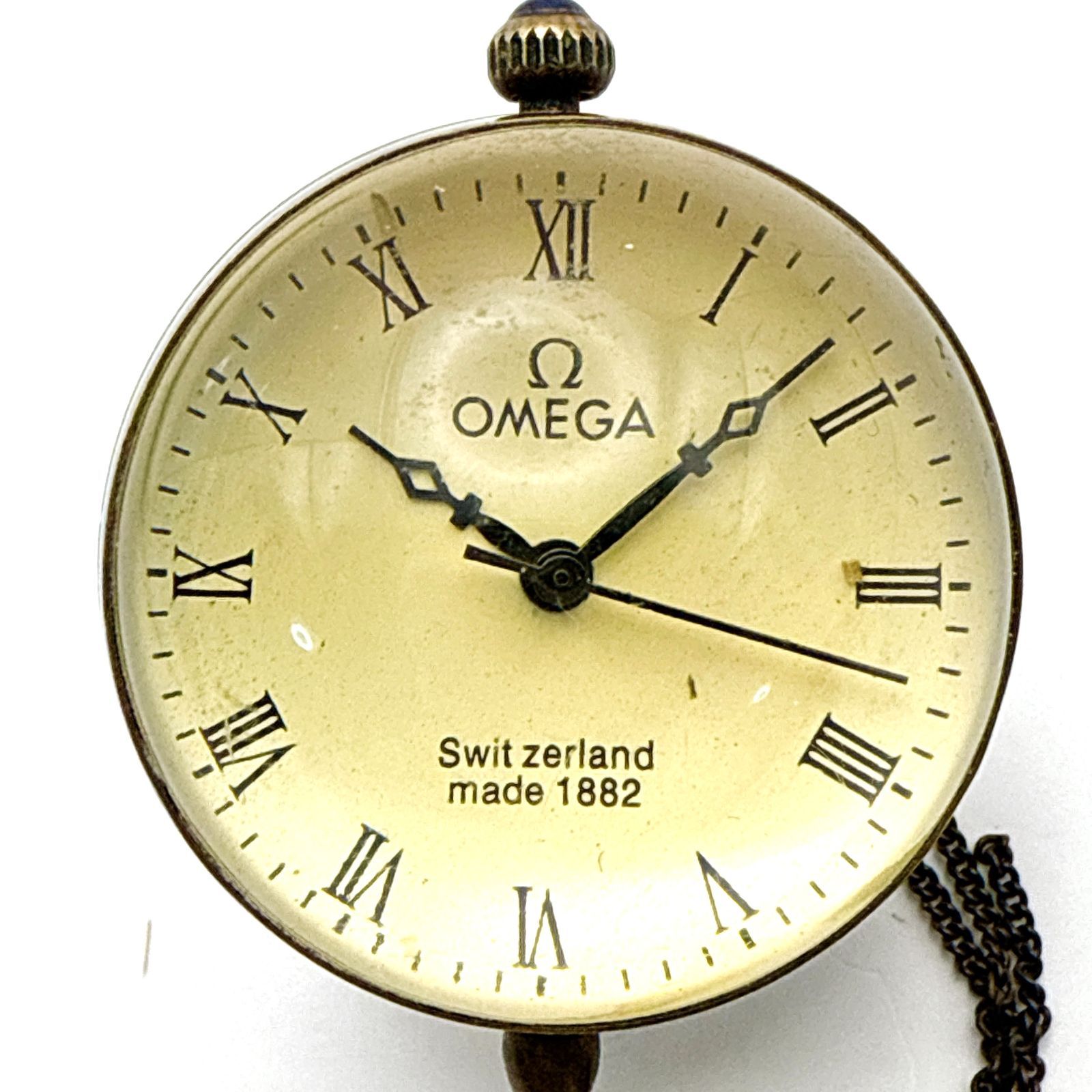 OMEGA 手巻き 球体 置き時計 クリスタルボール ヴィンテージ ジャンク