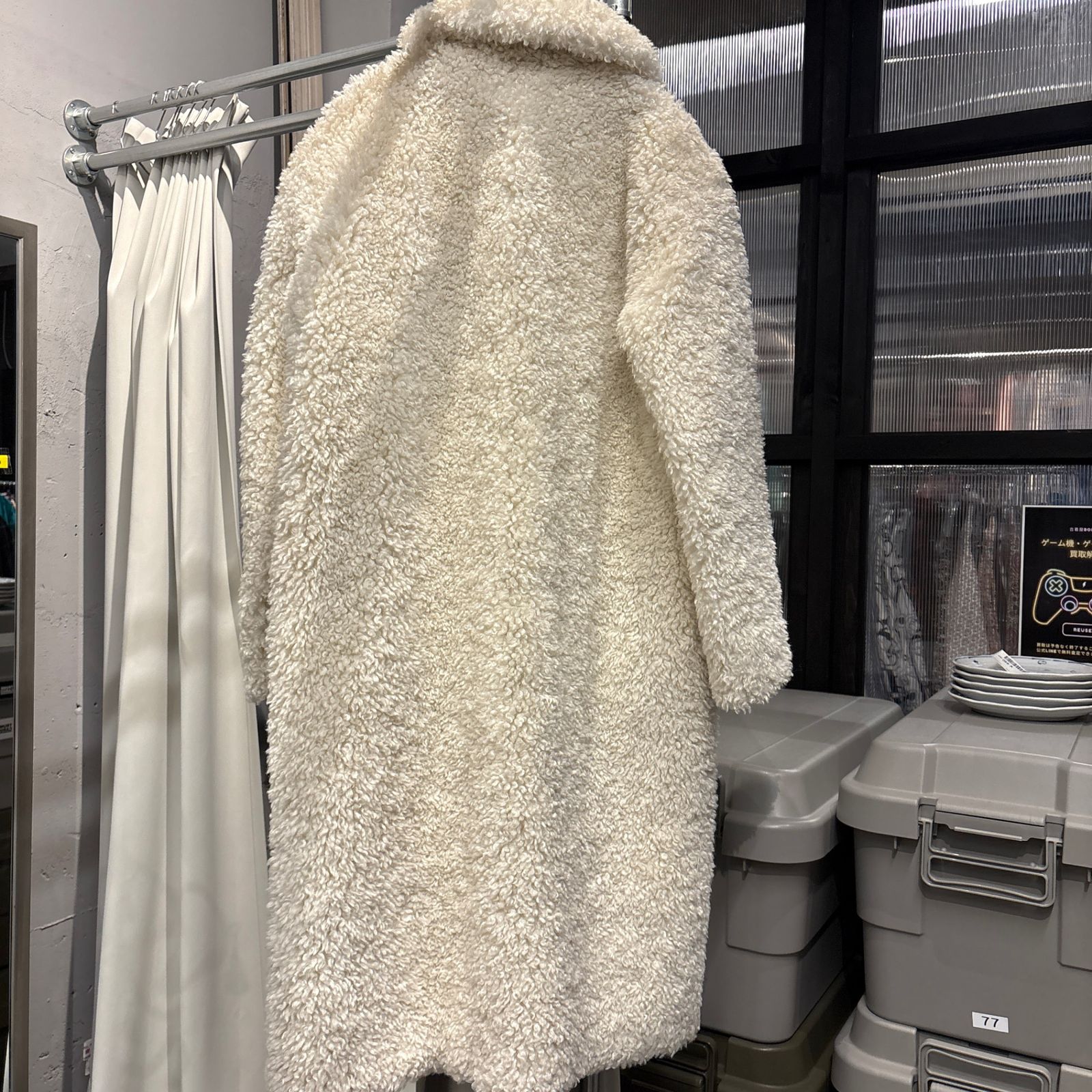 ZARA ザラ BASIC ベーシック ボア コート ロング テディベア ホワイト